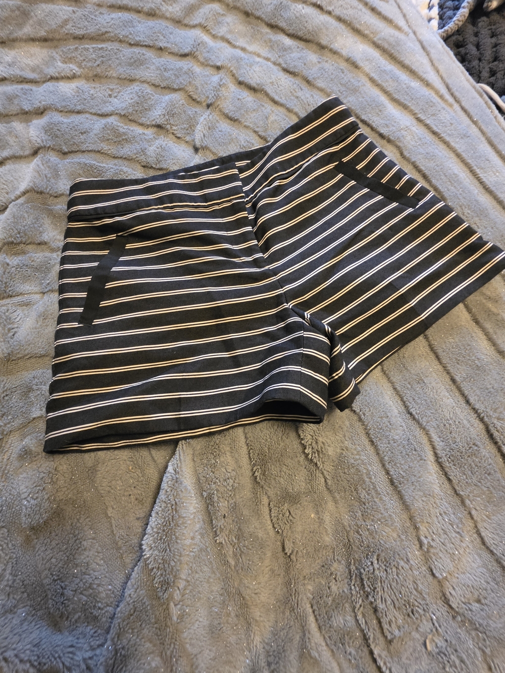 The Limited Black Striped High-Waist Shorts